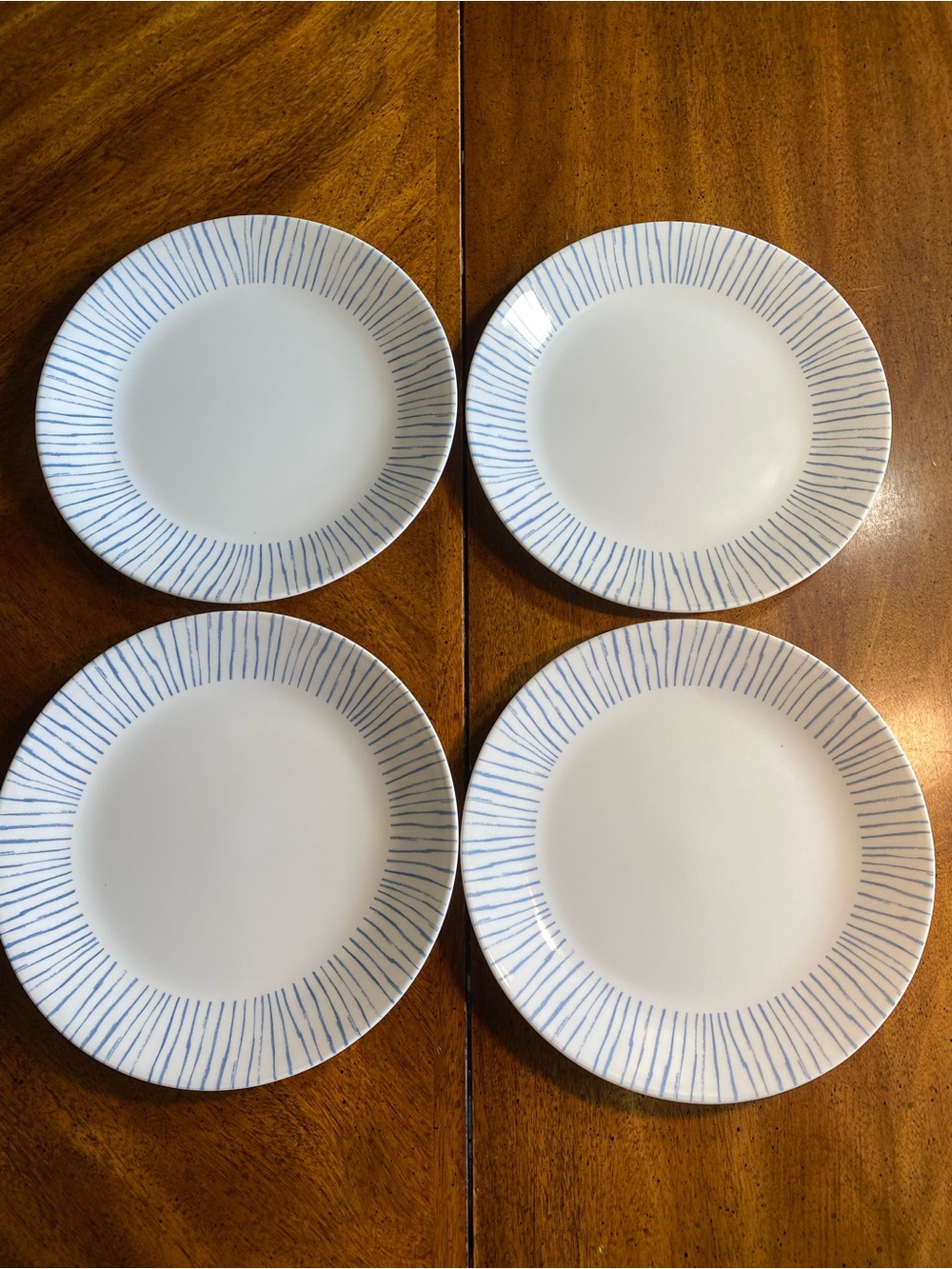 Corelle Botanical Stripe Dinner Plates  - Set of 4